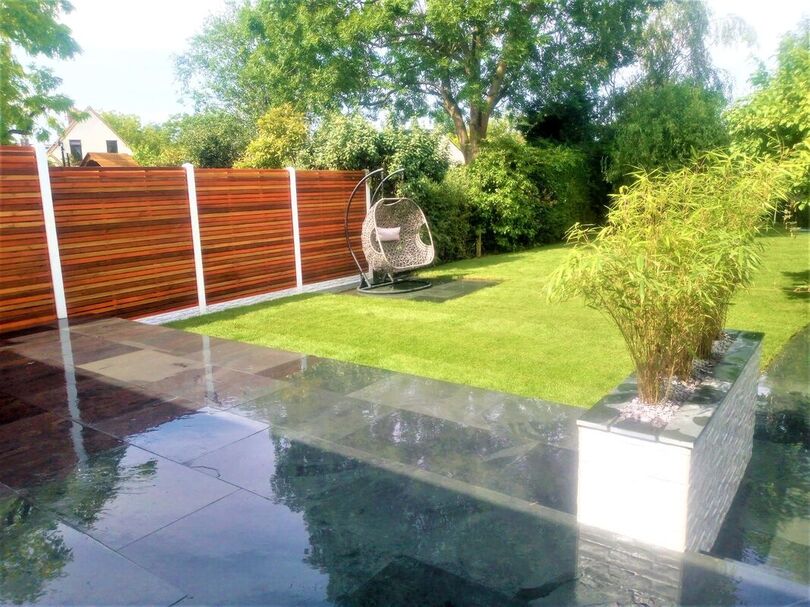 slate paving with white walls
